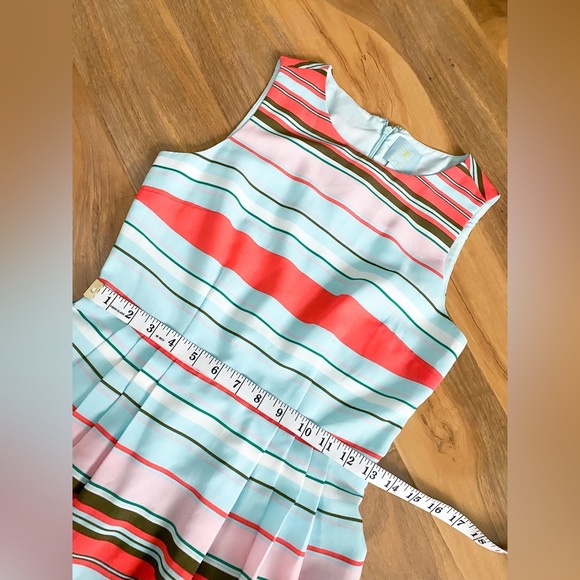CeCe l Cynthia Steffe Claiborne Striped Rainbow Pleated Clearwater Aline Dress 0 - Picture 12 of 13